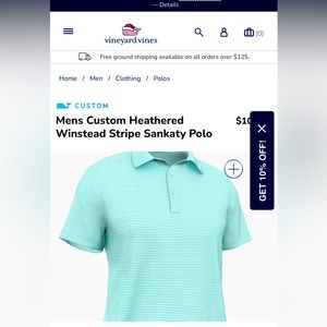 Mens Custom Heathered Winstead Stripe Sankaty Polo M